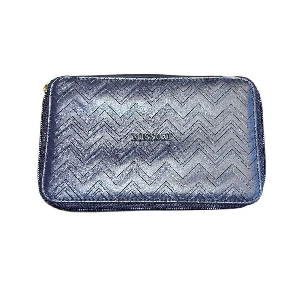 Missoni Exclusive Delta One Travel Case Pouch Blue Wave Zipper Ltd Edition